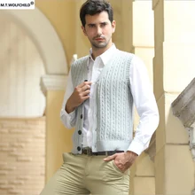 Hot sale 2017 men’s new spring style V-neck Cardigan sleeveless sweaters casual 100% cotton clothing slim mens sweaters M-3XL