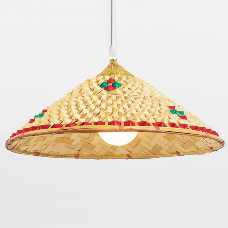 

Bamboo Hats Pendant Lamps D35cm D42cm Handmade Bamboo Weaving pendant light Hanging Lamp home lighting Wood Suspension G080