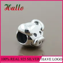 Plata de ley 925 игривая свинья бусина-Шарм для браслета perles pour la изготовление украшения-Подвески Изготовление ювелирных изделий