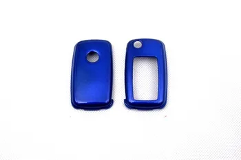 

Remote Flip Key Cover Case Skin Shell Cap Fob Protection Gloss Metallic Blue for VW MK6 SEAT SKODA