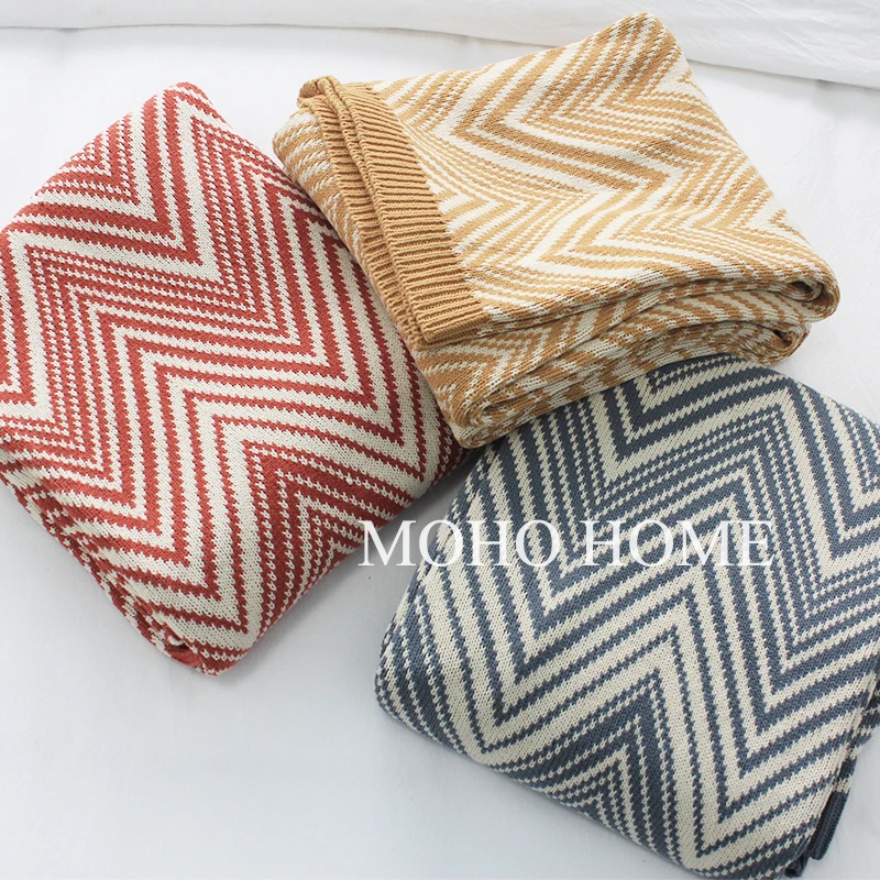 

American knitted wool blanket spring summer nap single blanket sofa leisure air conditioning blanket blanket