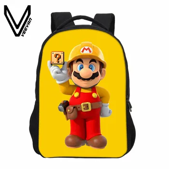 

VEEVANV New School Bags Super Mario Printing Backpacks Fashion Children Mochila Casual Mario Shoulder Bags Boys Daily Backpacks