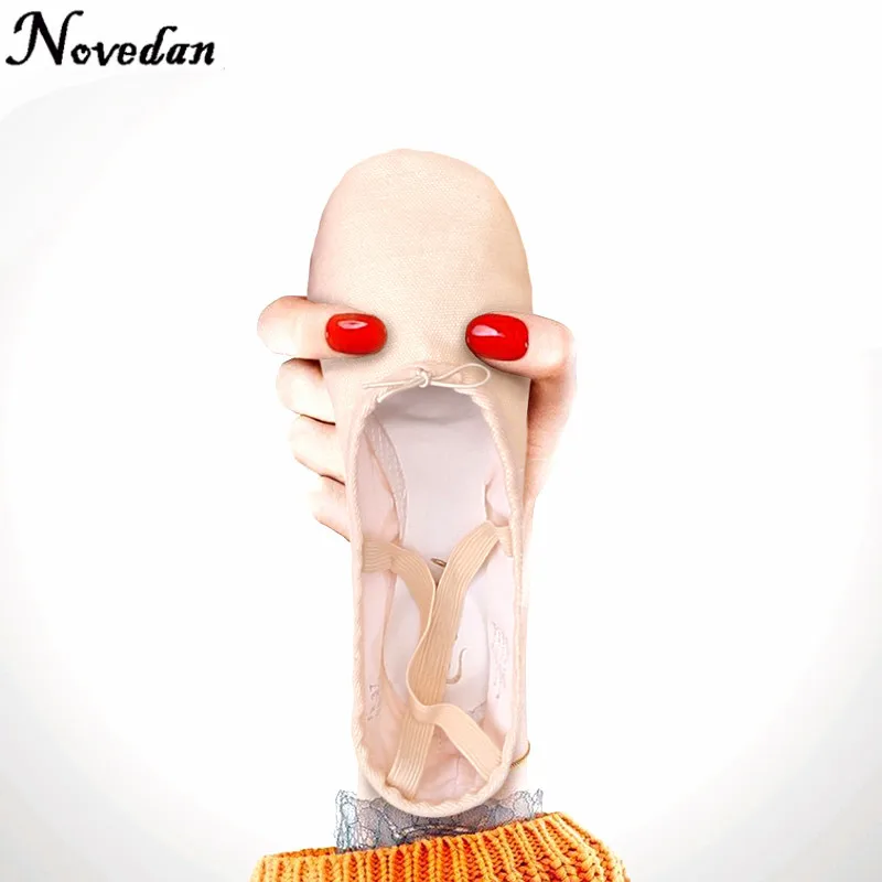 Canvas Flat Slippers White Pink Red Ballet Shoes For Girls Children Woman Yoga Teacher Gym Pointe Dance Shoes 6