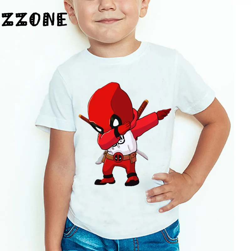 

Cartoon Dabbing Deadpool Children's Funny T shirt Baby Boy and Girls Summer Anime Short Sleeve Tops Kids Casual Clothes,HKP2406