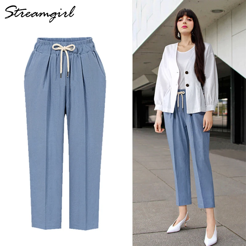 cotton plus size pants
