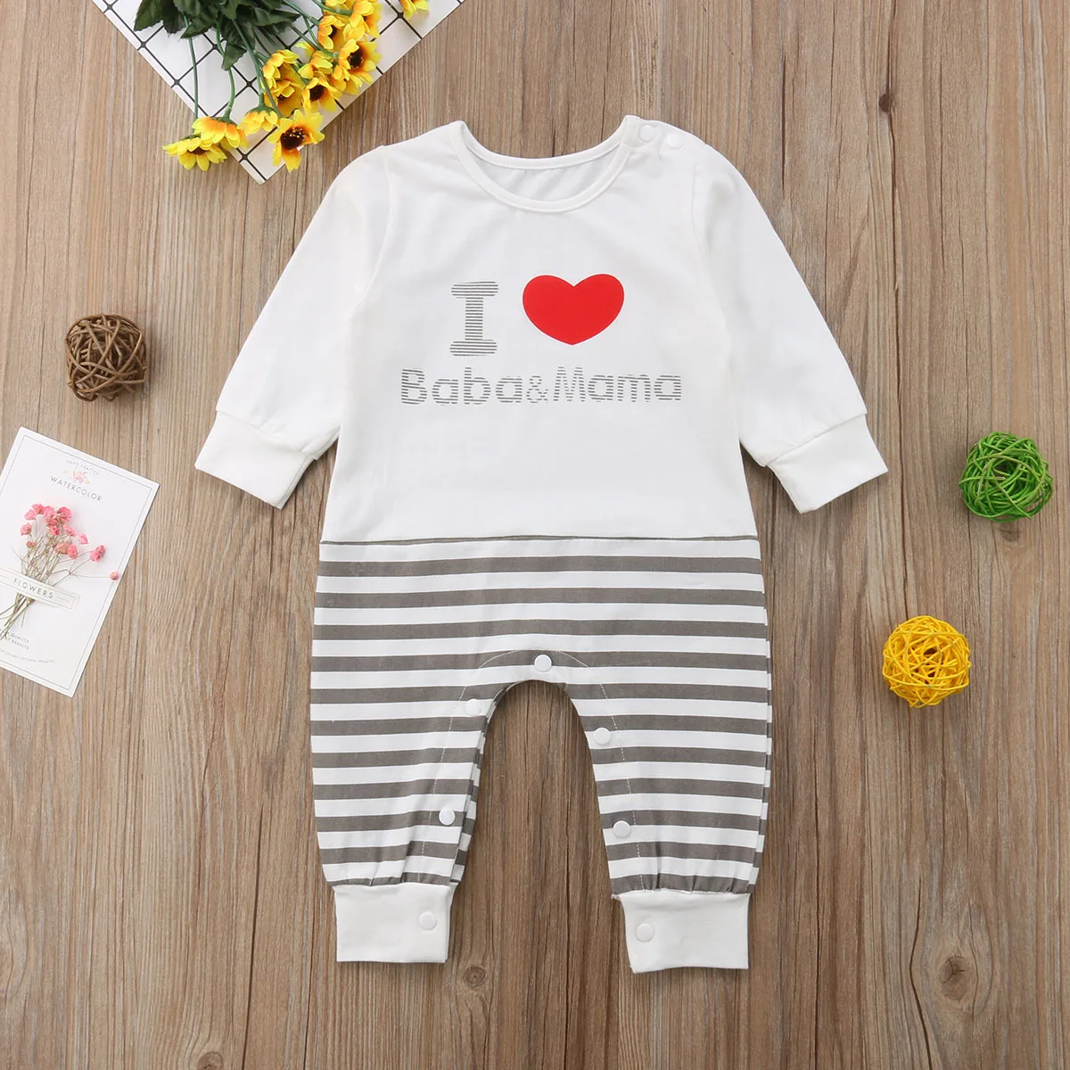 Детский хлопковый комбинезон с длинным рукавом на возраст 0 18 месяцев|Ромперы| |