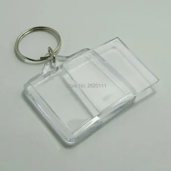 

Wholesale -200PCS Blank Acrylic Square & Rectangle Photo Key Chains Photo Frame Keyrings Tags- DHL Free shipping