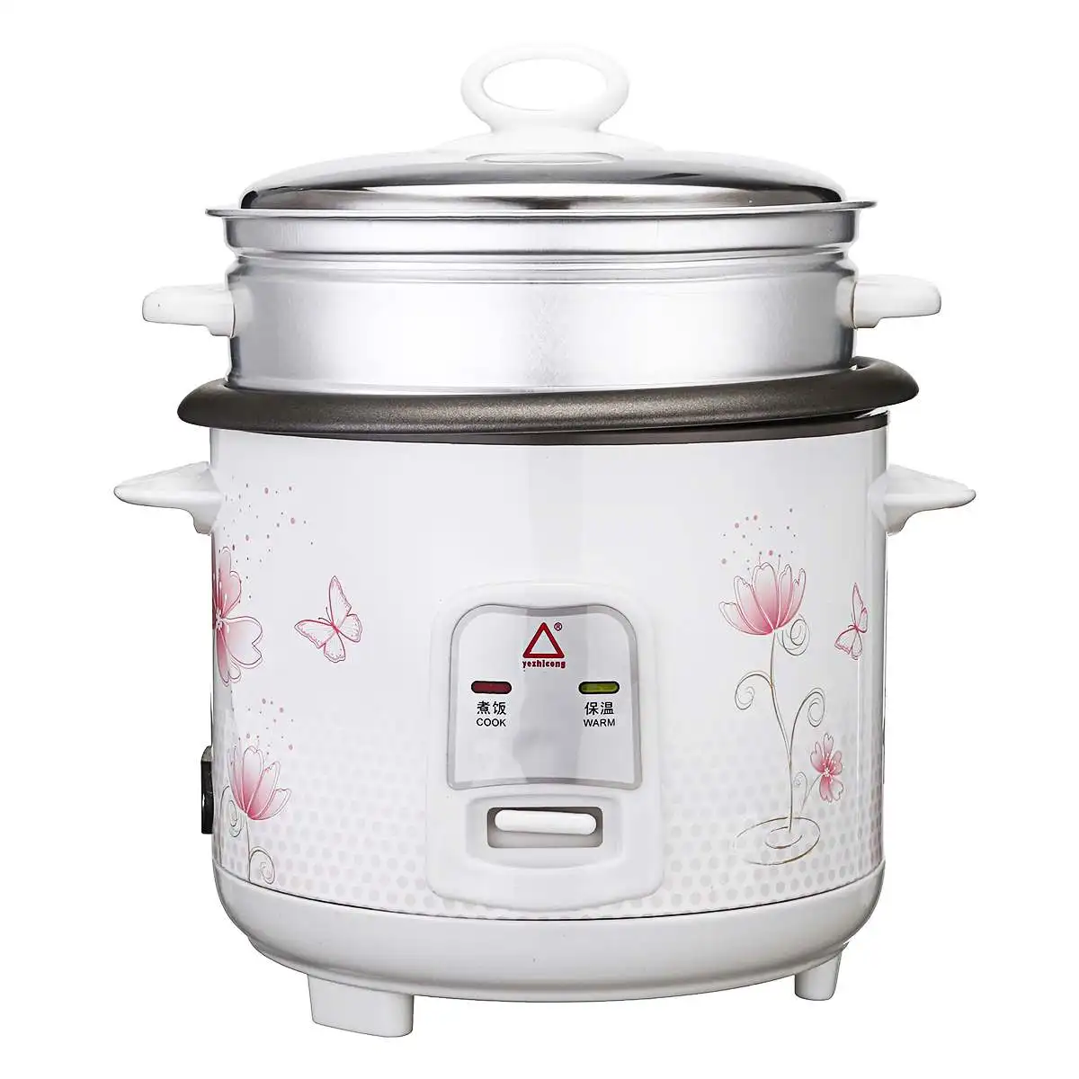 

Stainless Steel 1.5/2L Electric Skillet Non Stick Automatic Rice Cooker Multifunction Pot Warmer Cooking Tools Kitchen Appliance