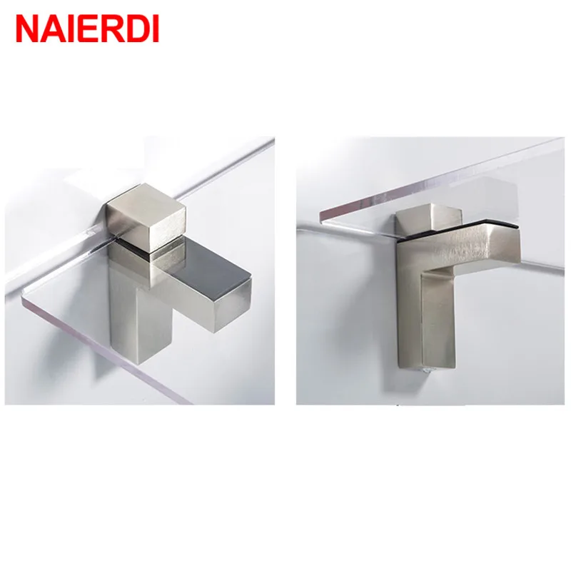 Zinc Alloy Adjustable Glass Clamps Glass Plated Brackets Chrome Alloy Shelf Holder Support Clamp Holder Shelves For NAIERDI glass shelf clamp holder shelf support brackets