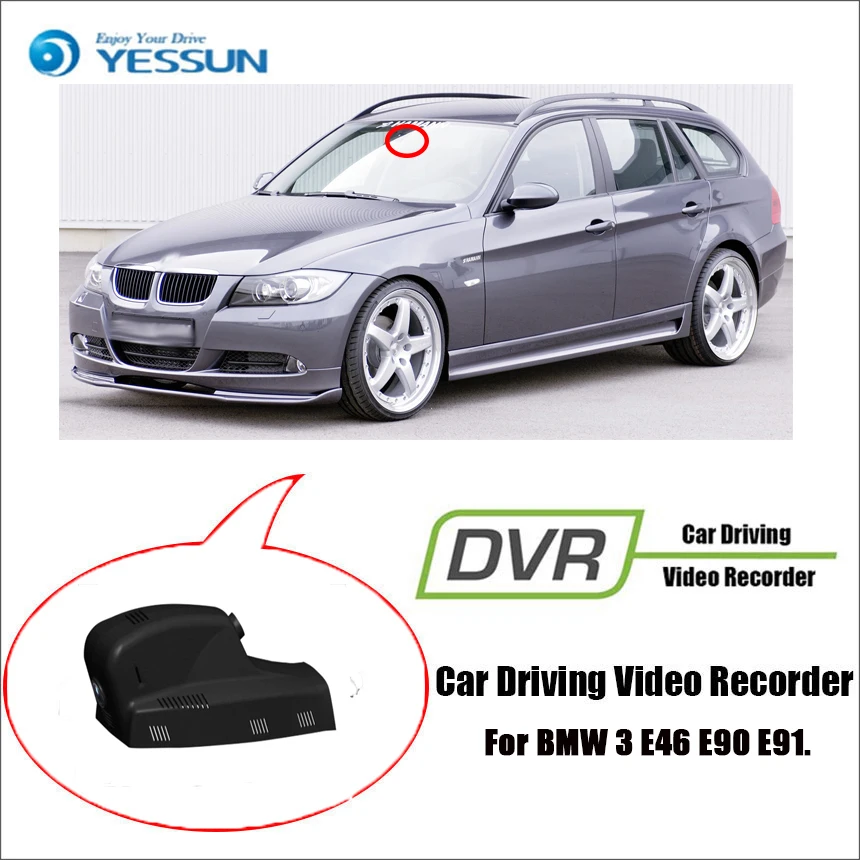 YESSUN для BMW 3 E46 E90 E91 Автомобильный видеорегистратор экшн-камера с Wi-Fi подключением della вождения видео регистратор Novatek 96658 Автомобильный видеорегистратор фронтальная камера