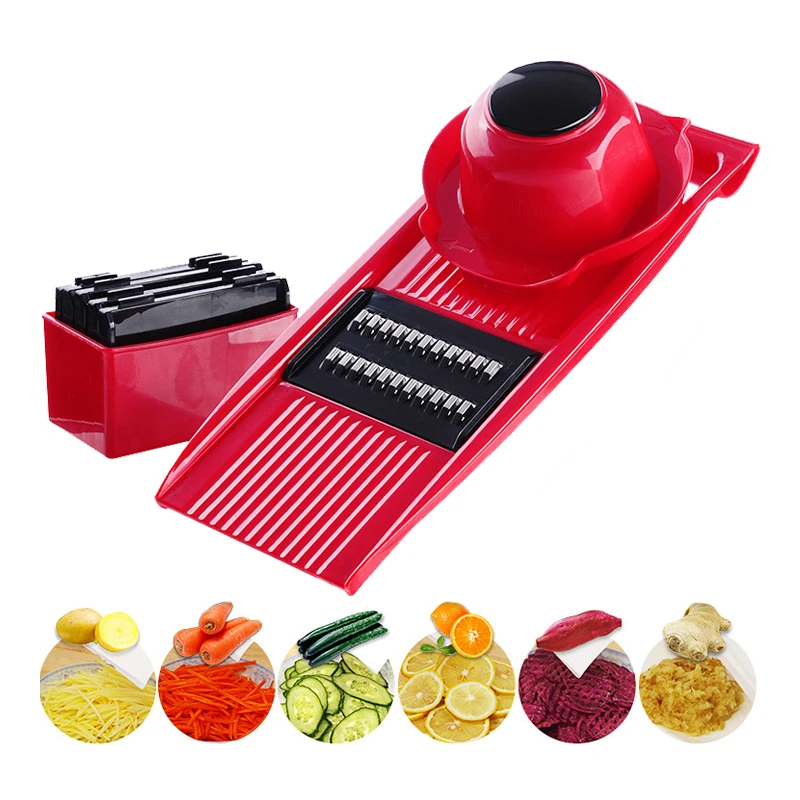 Manual Potato Cucumber Mandoline Slicer Portable Plastic Handle Carrot