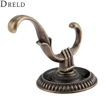 

DRELD 75x44mm Antique Door Hooks Wall Hanger Vintage Bathroom Hats Bag Coat Wall Hooks For Wooden Jewelry Box Furniture Hardware