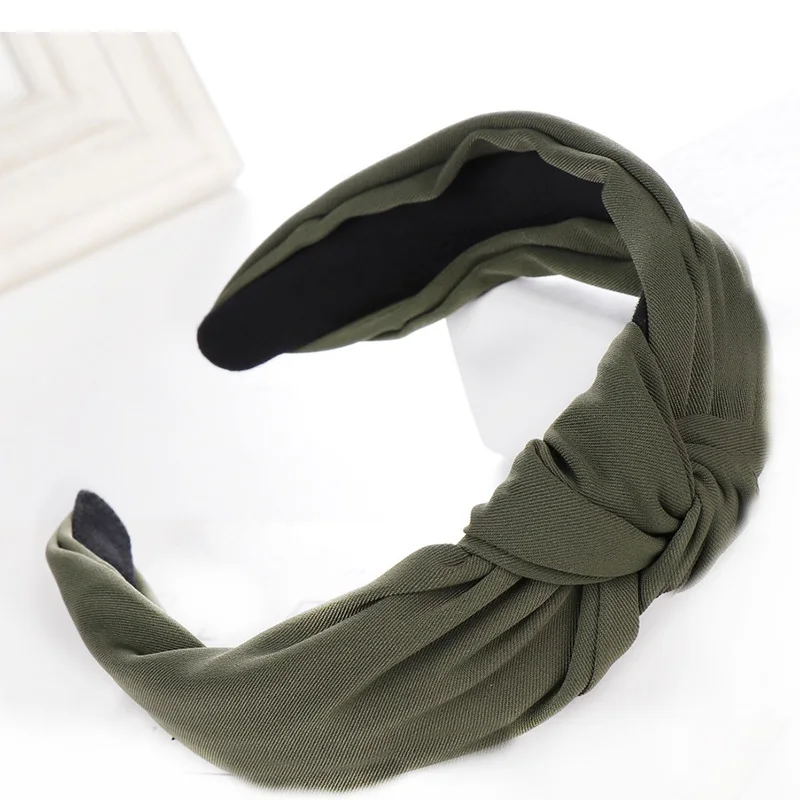 

Dropshipping 2019 Solid color Simple woman Cotton Headbands Summer Ladies Pink Hair Bands Accessories Party Turban