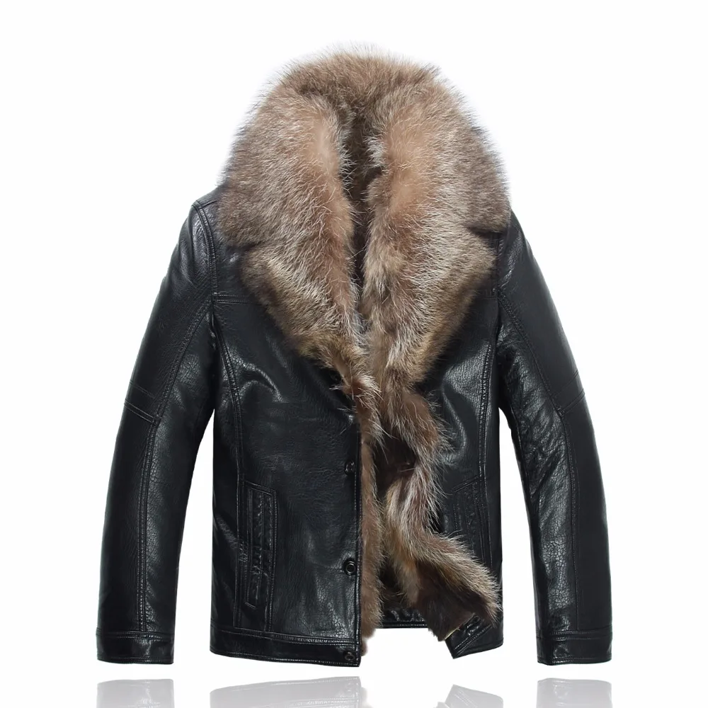 Мужская куртка из искусственной кожи зимняя меха норки 980|jacket fashion men|jacket leather