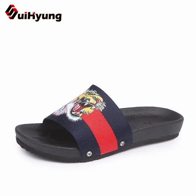 Suihyung Plus Size Women Summer Flat Shoes PU Soft Bottom Platform Slippers Woman Beach Slippers Embroider Flip Flops Sandals 