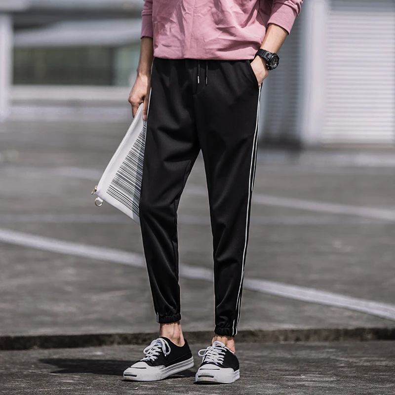 2018 Summer New Foot Vitality Elastic Beam Feet Nine Casual Pants Personality Fashion Classic Tide Men's Simple Popular Youth 2018 Summer New Foot Vitality Elastic Beam Feet Nine Casual Pants Personality Fashion Classic Tide Men's Simple Popular Youth