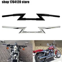 Мотоцикл 1 ''25 мм тяга Z-Bar руль универсальный для Harley Sportster Touring Dyna для Honda для Suzuki черный/хром