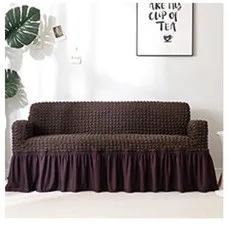 Европейский современный чехол для дивана универсальный все включено тянущийся тканый Одноместный Трехместный Одноцветный чехол для дивана - Цвет: coffee
