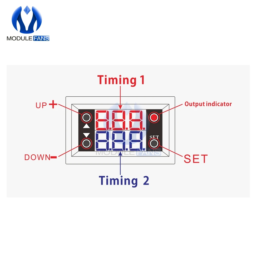 Мини DC 12 В 20A цифровой двойной светодиодный двойной дисплей таймер релейный модуль времени задержки цикла Diy электронный модуль