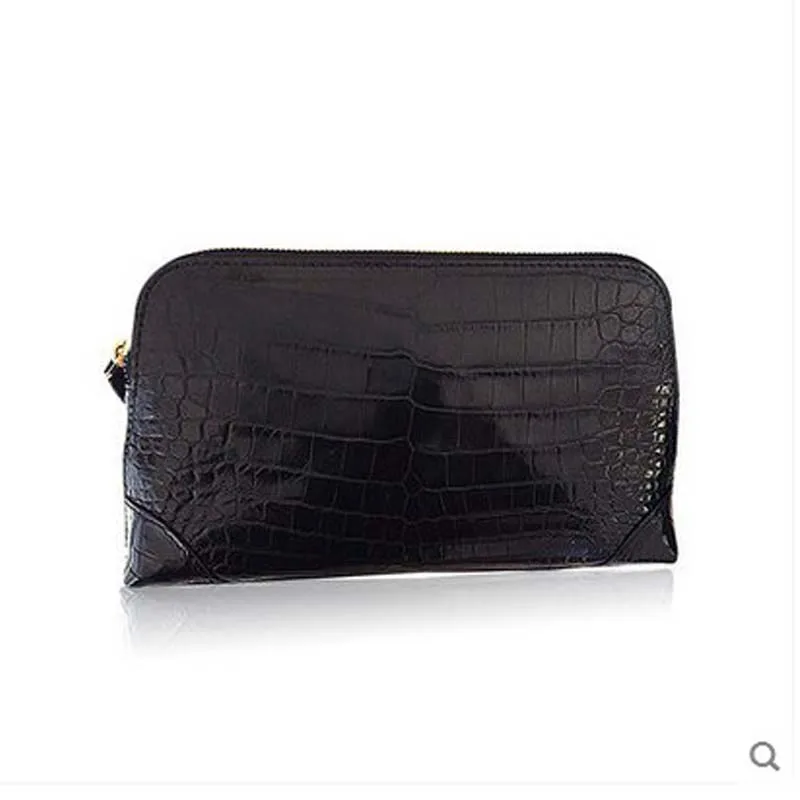 

zuoyi Crocodile leather high-end original double zipper business casual men clutch bag men bag