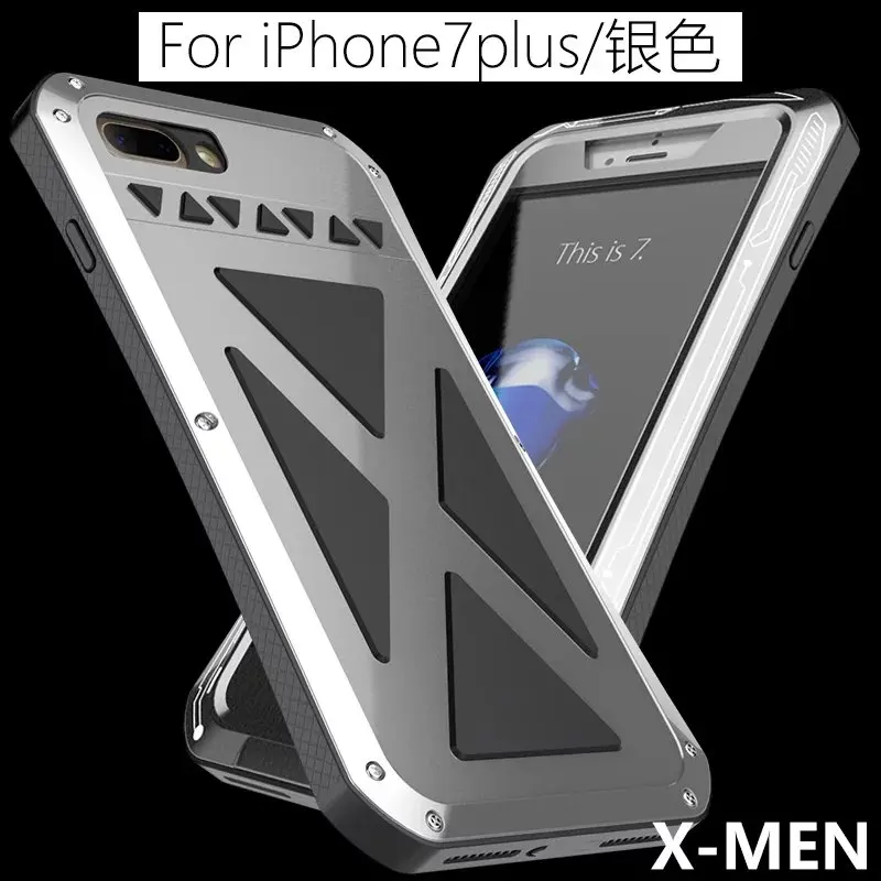 R-JUST настоящий водостойкий противоударный X-men Gorilla glass металлический корпус для Apple Iphone 7 8 Plus 7 plus силиконовый алюминиевый чехол в виде ракушки