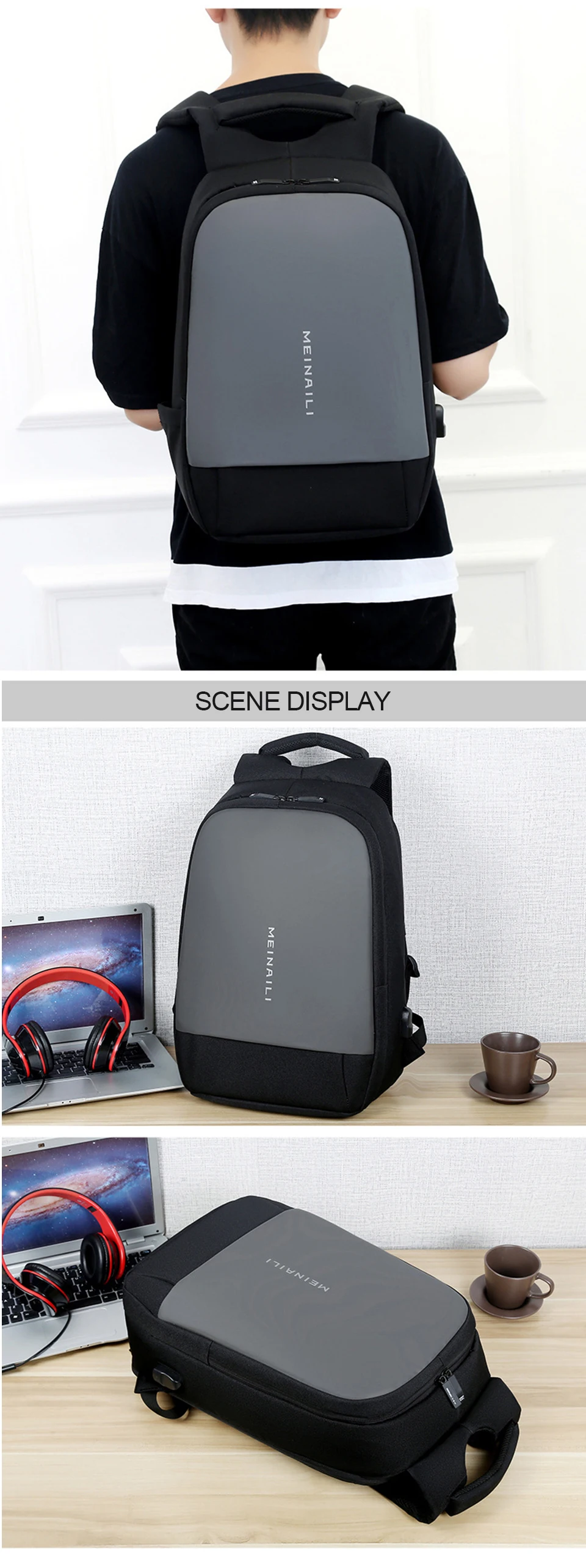 10 Laptop Backpack Anti-theft Backpacks USB Charging Bagpack Waterproof Travel Men Back Pack Large Capacity Luggage School Bag Pack