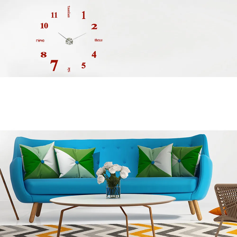 Акриловые современные настенные часы сделай сам 3D зеркальная поверхность