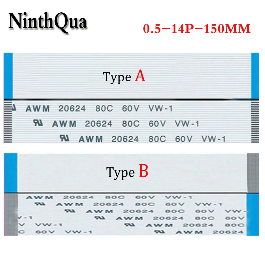NinthQua 10pcs/lot 14pin Flat Switch Ribbon connector Power Button 0.5mm 15cm 14P Flex Cable awm 20624 80c 60v vw-1 | Обустройство