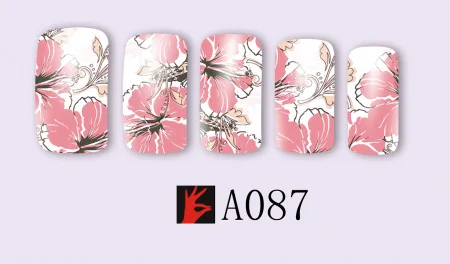 48 шт переводные наклейки для ногтей с горячей водой, цветные наклейки для ногтей с цветком, A049-096SET для красоты