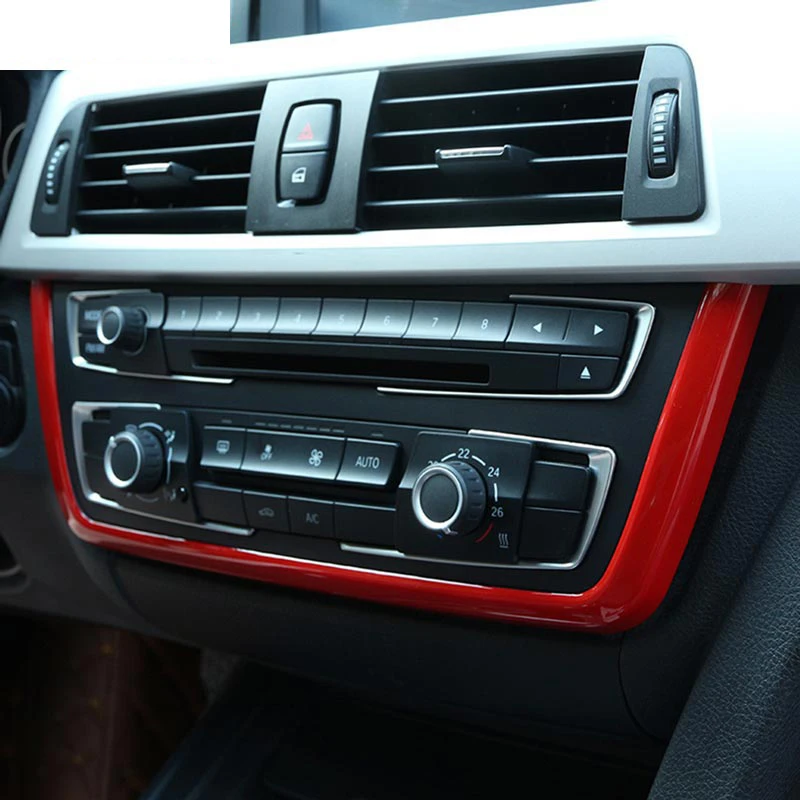 Red Carbon Fiber Decal Trim Car Interior Premium Vinyl For BMW Series