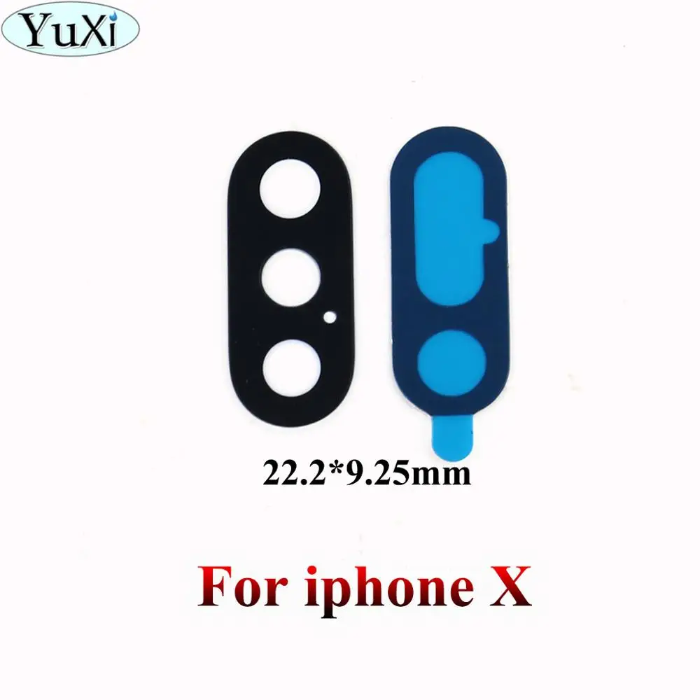 YuXi стекло объектив камеры с лентой Замена для iPhone X XS Max XR 8 7 6s 6 plus задний тыловой объектив камеры с клеем