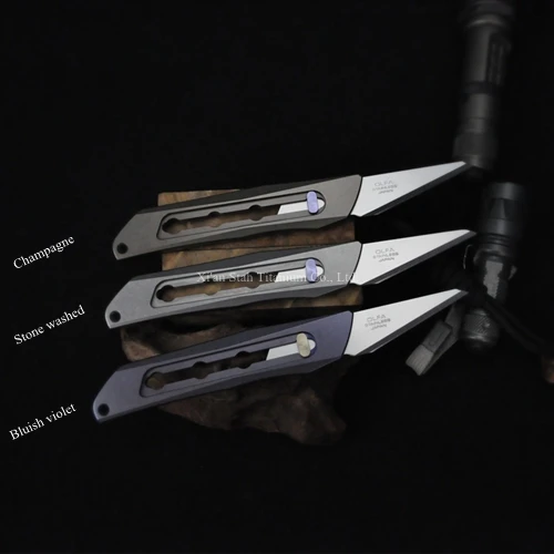 

Titanium TC4 EDC 110mm Long Sliding Utility Knife Cutter One-piece 10mm Thick Material Shell Light Weight 70g with CKB-2 Blade