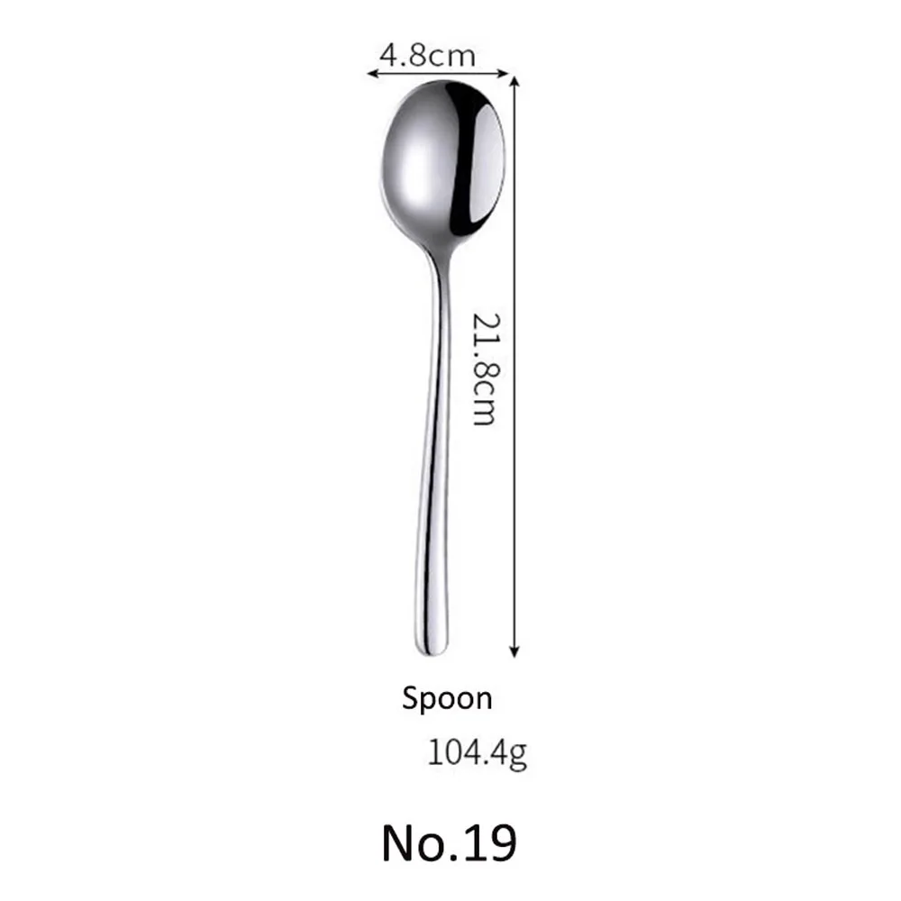 NO.19 Spoon 1 шт. набор столовых приборов из нержавеющей стали, набор столовых приборов, серебряный нож, столовые приборы, посылка, европейский стиль, кухонные принадлежности - Цвет: NO.19 Spoon