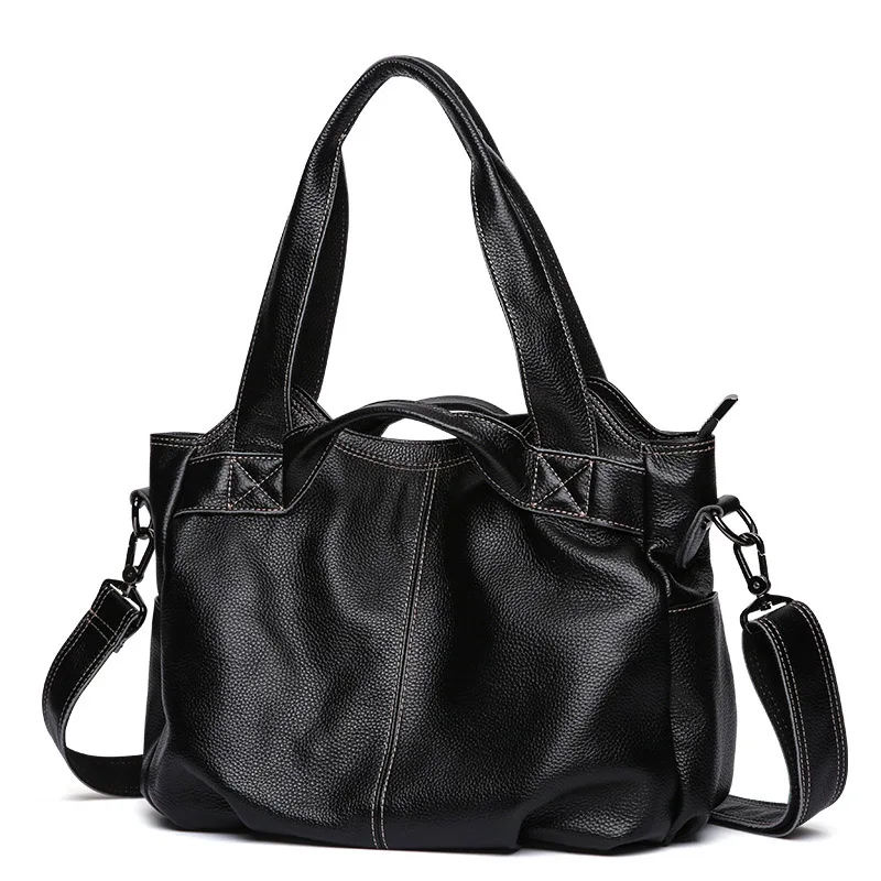 Factory direct fashion business casual Genuine Leather men handbags retro dumplings wear-resistant leather shoulder bag men bag