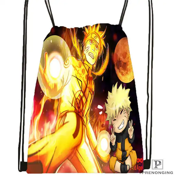 Drawstring Backpack Стикеры с Наруто походная сумка на шнурке милый рюкзак для детей(черная спинка) 31x40 см#2018611-2(5 - Цвет: Drawstring Backpack