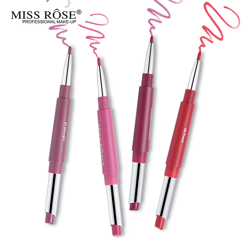 Miss Rose/брендовая матовая губная помада Lipliner, набор для макияжа, шелковистая Помада для губ, водостойкая, телесный, для губ, мягкий, долговечный, косметическая косметика