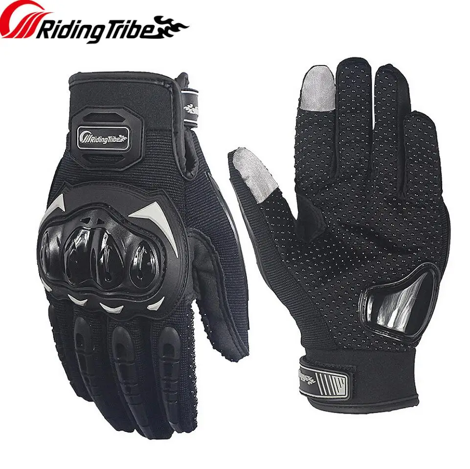 Езда племя мотоциклетные перчатки для мужчин женщин полный палец Сенсорный экран Rider рука рукавицы с жестким костяшкой и защита для кулака шестерни - Цвет: MCS-17 Black