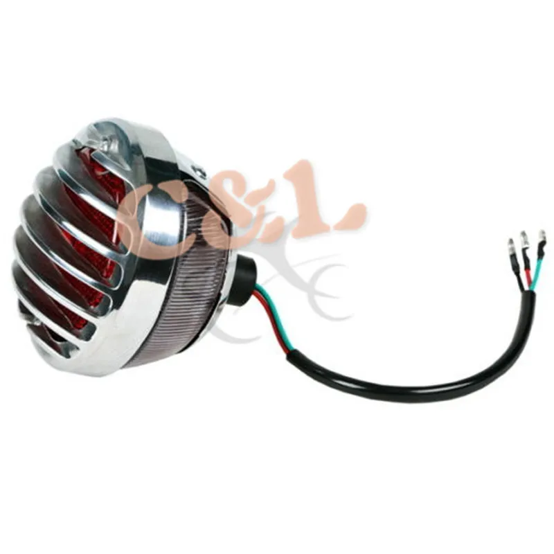 Мотоцикл хромированный круглый задний стоп-сигнал, пригодный для Harley Bobber Chopper Rat Custom