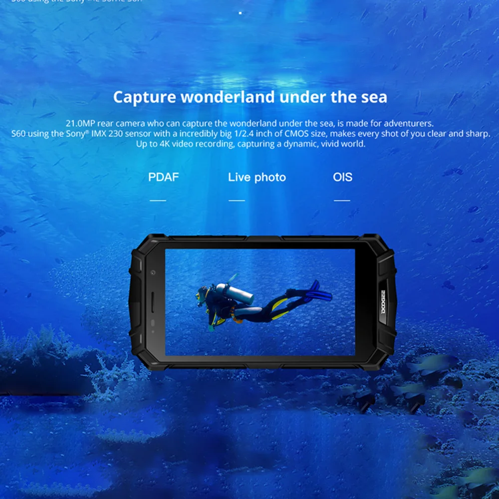 IP68 Оригинал DOOGEE S60 Helio P25 Восьмиядерный 6 ГБ 64 Гб Смартфон 5 2 дюймов FHD 5580 мАч