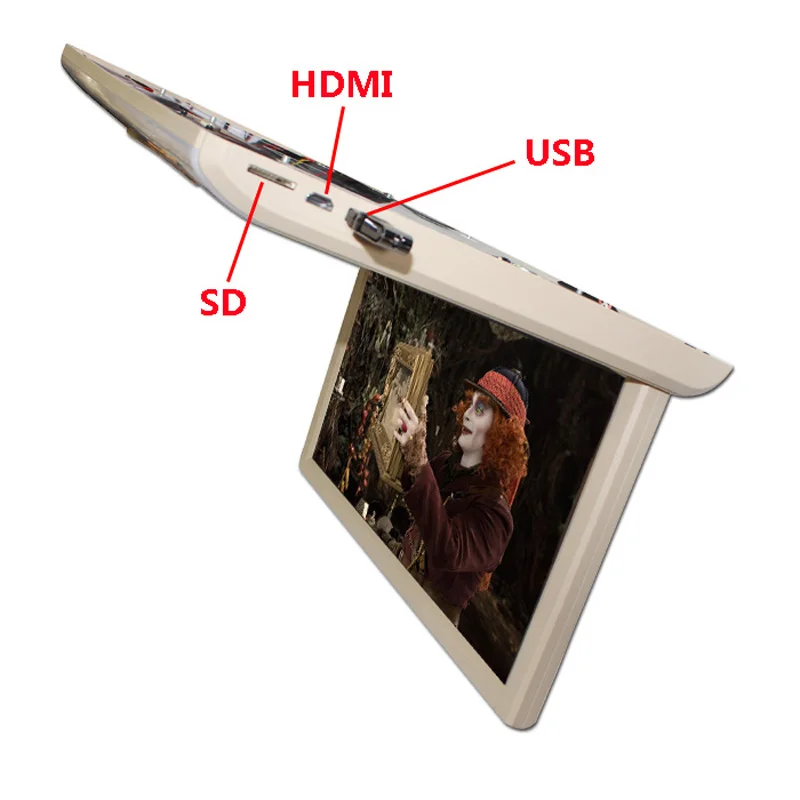 Семейный автомобильный 19 дюймовый HD 1080P видеомонитор для автомобиля с откидным