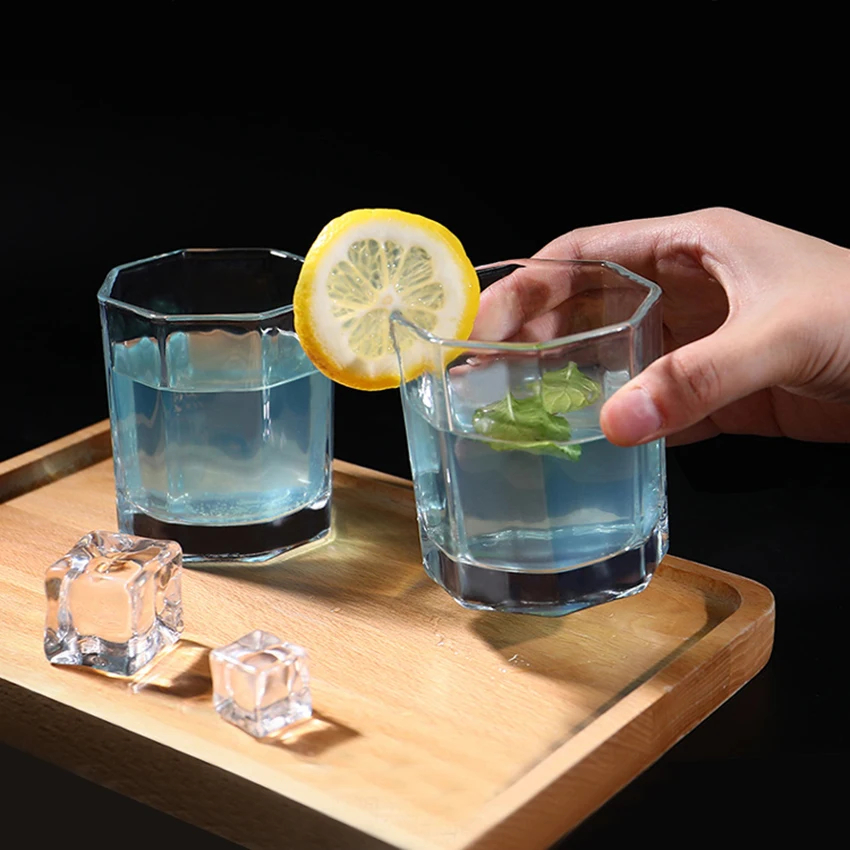 

Crystal Small Octagon Cup glass 1PC liquor glass short glass vodka glass chinese white wine glass Whiskey Rum About 190ml