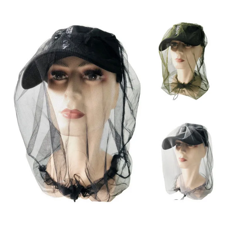 

HOT Travel Mosquito Net Midge Bug Camping Fishing Protector Hat Face Mesh Mosquito Head Insect