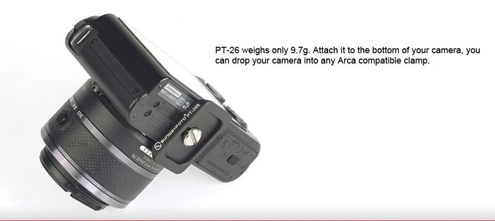 SUNWAYFOTO PT-26R головка штатива быстросъемная пластина для DSLR камеры Штативная головка Профессиональный алюминиевый монопод быстросъемная пластина