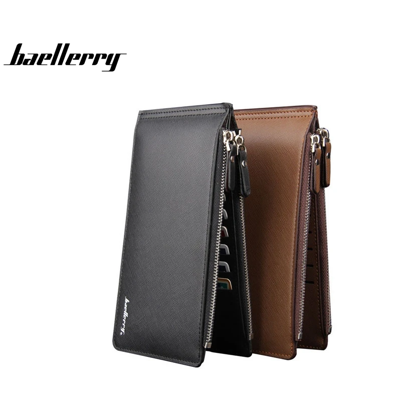 

Baellerry Business Men's Purse Solid PU Leather Long Purse Multi-purpose Bank Card Wallet Portable Multi-card Cash Wallet BA002