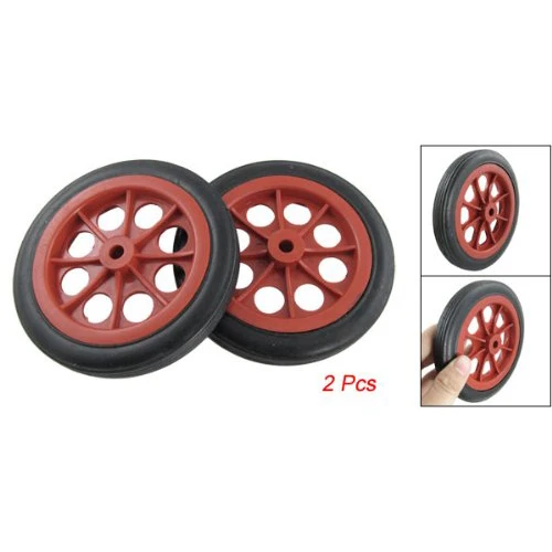 

EWS 2 Pcs Replaceable Shopping Basket Cart 4.4" Wheels Red Black