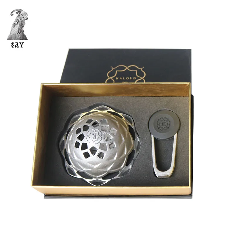 

SY Metal Kaloud lotus Hookah Charcoal Holder One Handle Shisha Charcoal Burner Chicha Shisha Narguile Accessories With Box