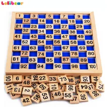 Монтессори Развивающие деревянные игрушки 1-100 цифр Когнитивная математическая игрушка обучающая логарифм версия ребенок Раннее Обучение подарок