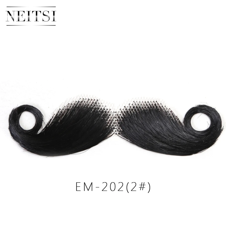 Neitsi 1 шт мужские усы ручной работы человеческие волосы Поддельные Борода EM-202 - Цвет: Color 2