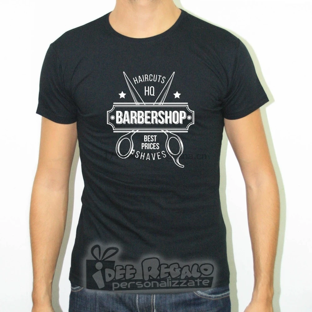 

Barber Shop Hairdresser Uniform Haircut Work New Fashion Cool Casual Summer T Shirts