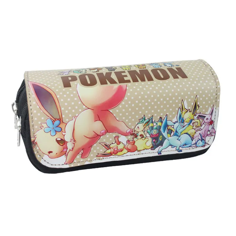 

2017 New Pokemon Pen Purse Cartoon Pocket Monster Pencil Cases Bags Stationery Pen Pencil Case Leather Zipper Cosmetic Bag